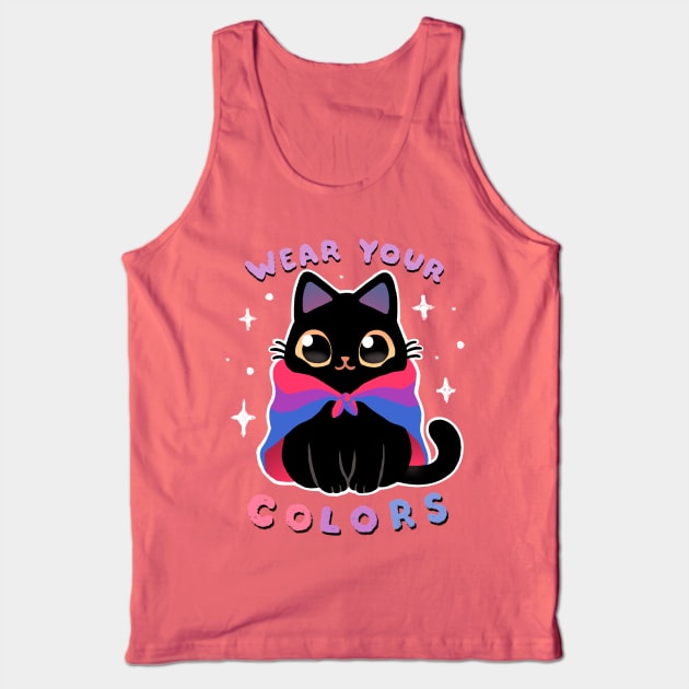 Bisexual LGBT Pride Cat - Kawaii Rainbow Kitty - Wear your colors Tank Top by BlancaVidal